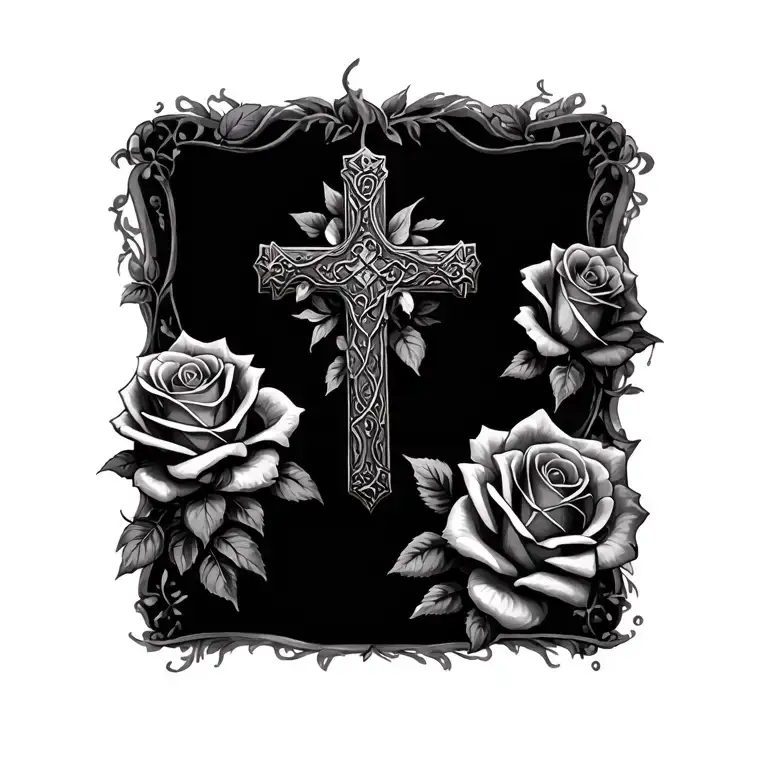 Cross And Roses