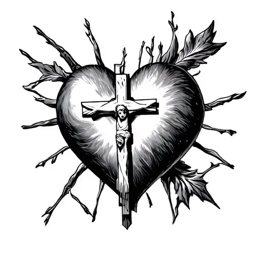 Heart And Cross Of Jesus