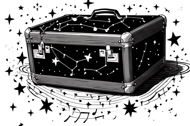 Constellation Of A Suitcase Among Stars With A Theme Of Music