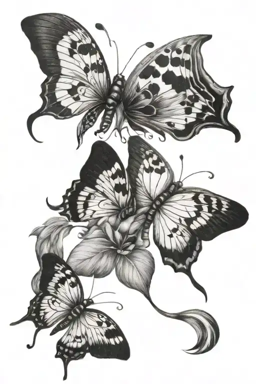 2 Butterflies With Theatre Masks On The Wing