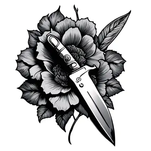 Knife Through Hand Floral