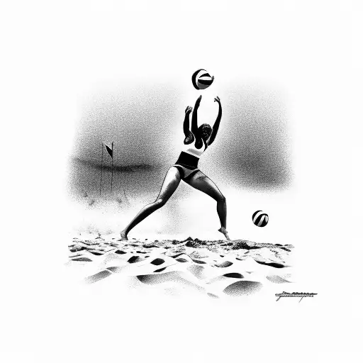 Women Playing Beach Volleyball