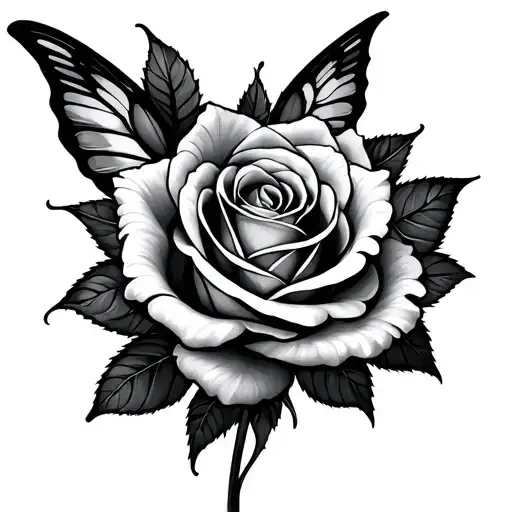 Cross Rose Butter Fly