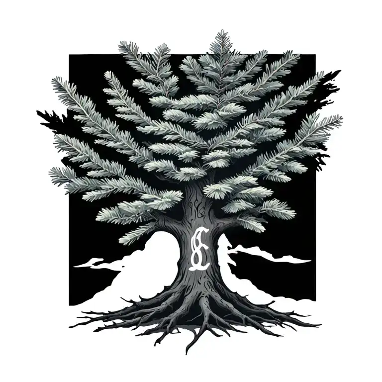 Fir Tree With Initials Incorporated