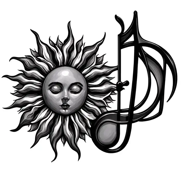 Music Note Cross Sun