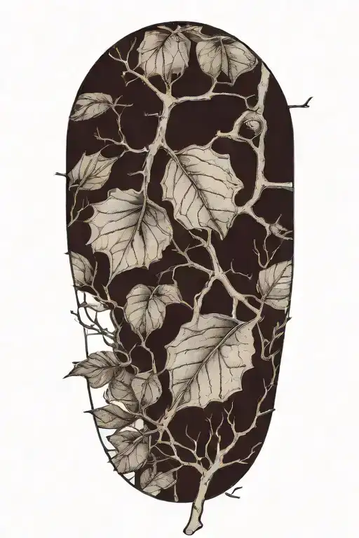 A Branch With Twigs And Both Fresh And Withered Leaves