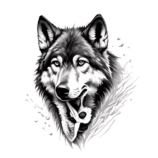 Mother Son Wolf Face