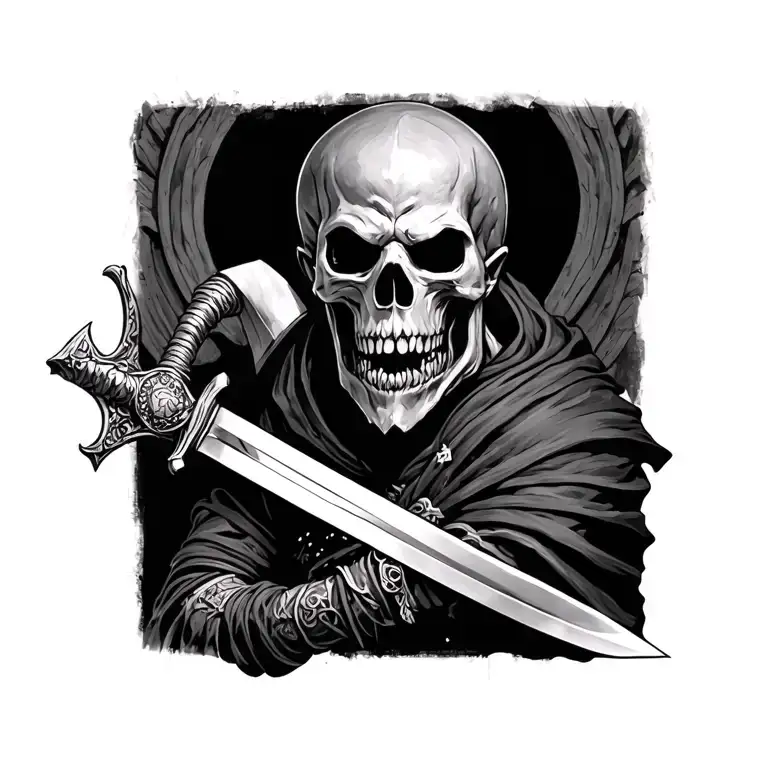 Morior Invictus With Sword