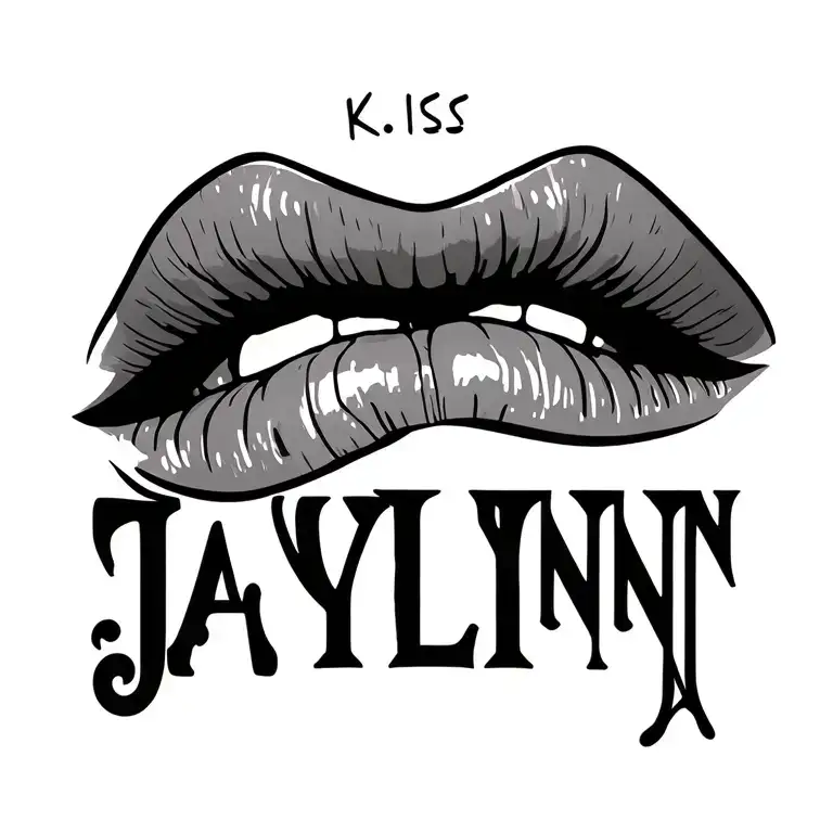 2 Kiss Lips Above The Word Jaylynn