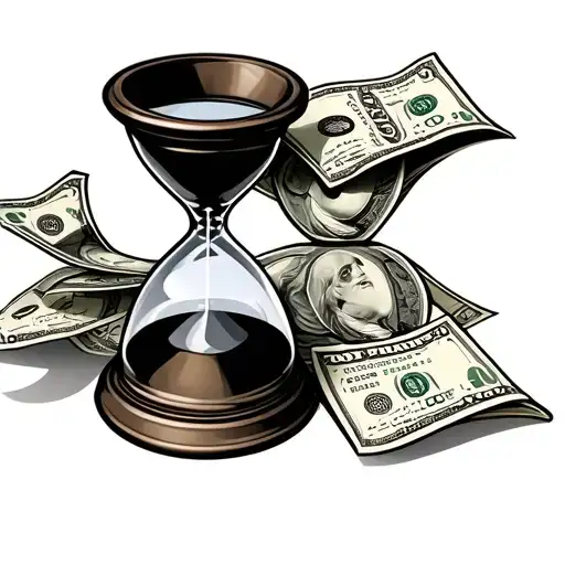 Hourglass With Money On The Top Side