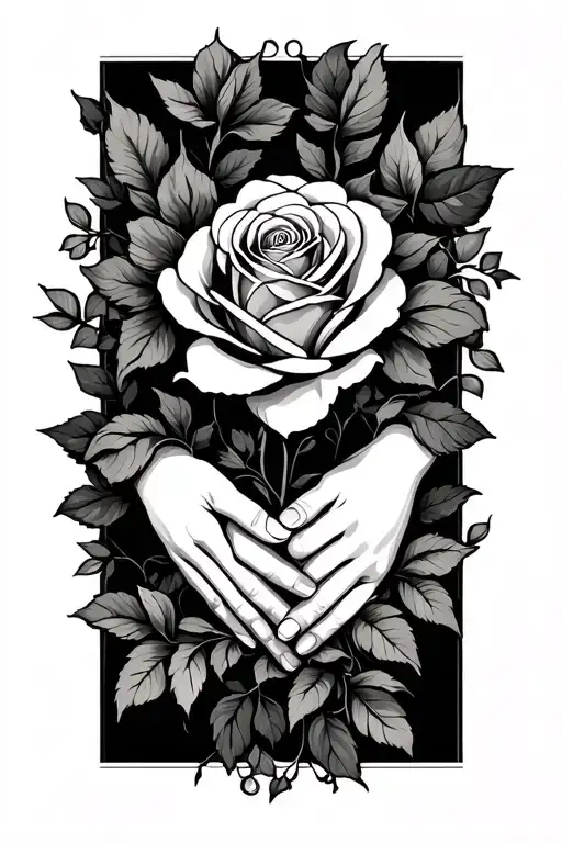 Holding Hands Holding Each Other And In Th Emiddle Unconditional Love Symbol With Rose