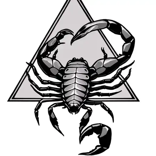 Triangle Scorpion Geometric Tattoo Idea Involving A Mother