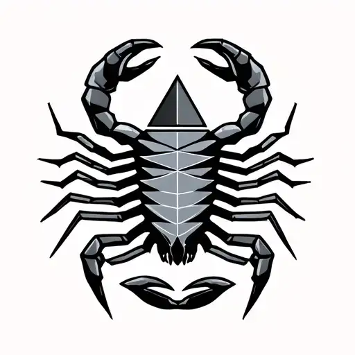 Triangle Scorpion Geometric Tattoo Idea