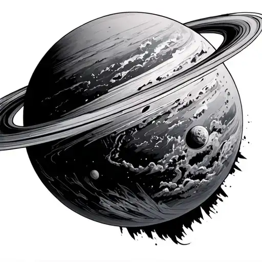 Planet With Blurred Ring