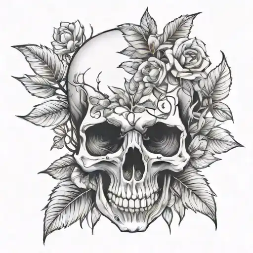 Head Out Of Plants And Skull