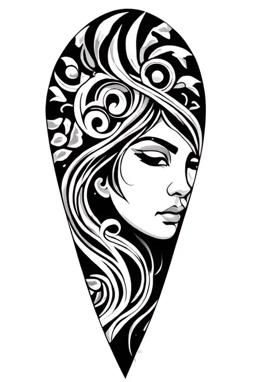 Hypocampe With Very Female Maori Symbols And Lightness For A Woman's Calf