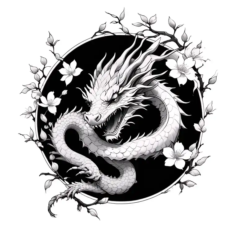 Dragon And Cherry Blossom