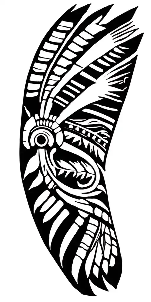 Simple O'odham Tribe Tattoo On Upper Arm Sleeve
