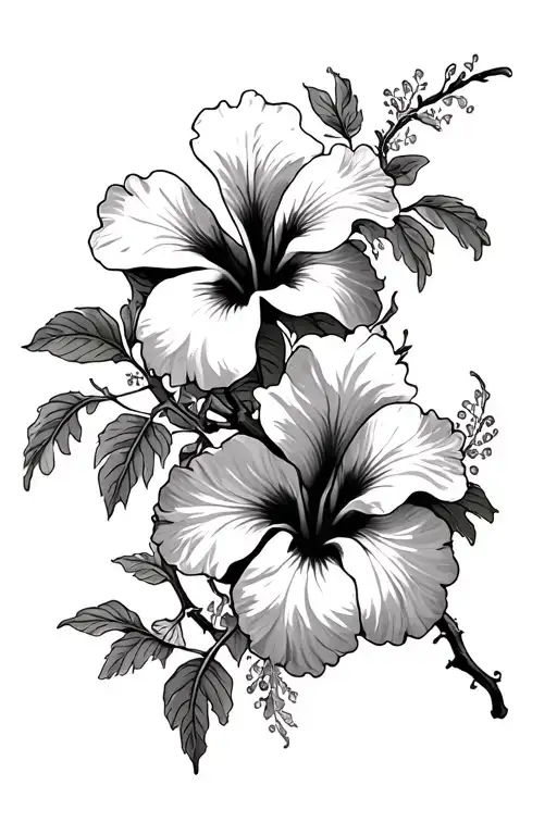 Puerto Rico And Nicaragua Combine With Hibiscus Flowers Around Attach To A Vine