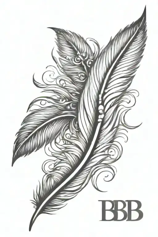 Feather With Bb Initials Incorporated
