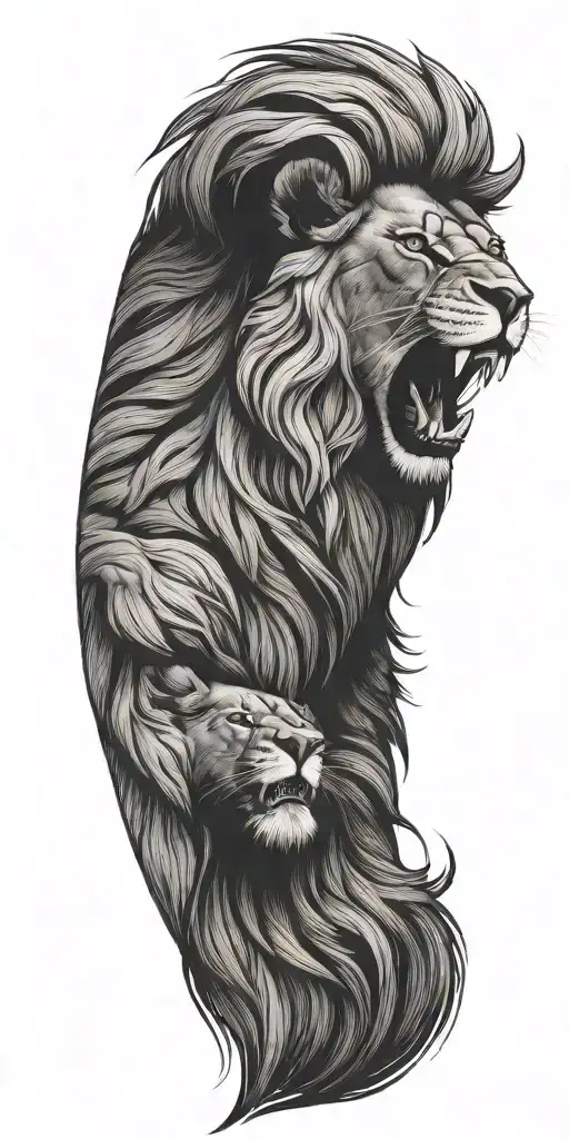 Lion Roaring Side Profile