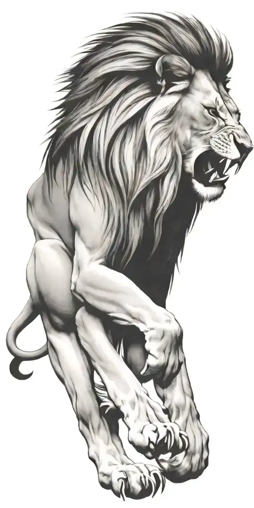 Lion Roaring Side Profile