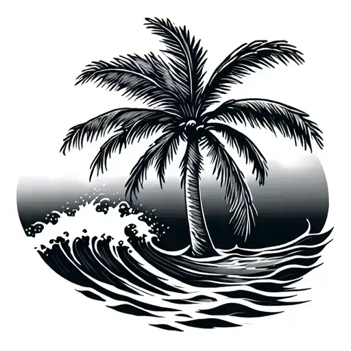 Palm Tree With Wave