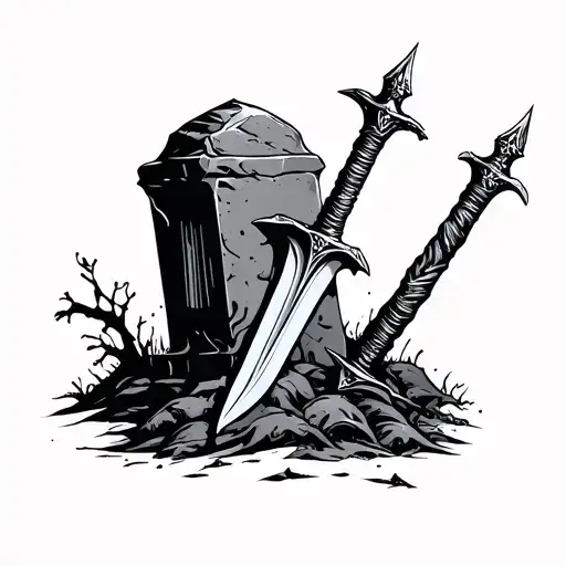 Grave With Sword Stuck