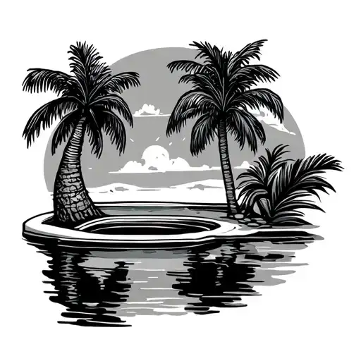 Palm Tree And Swimming Pool