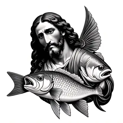 Jesus Christ With Fish