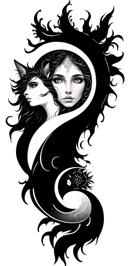 Scoll And Hati Sun And Moon