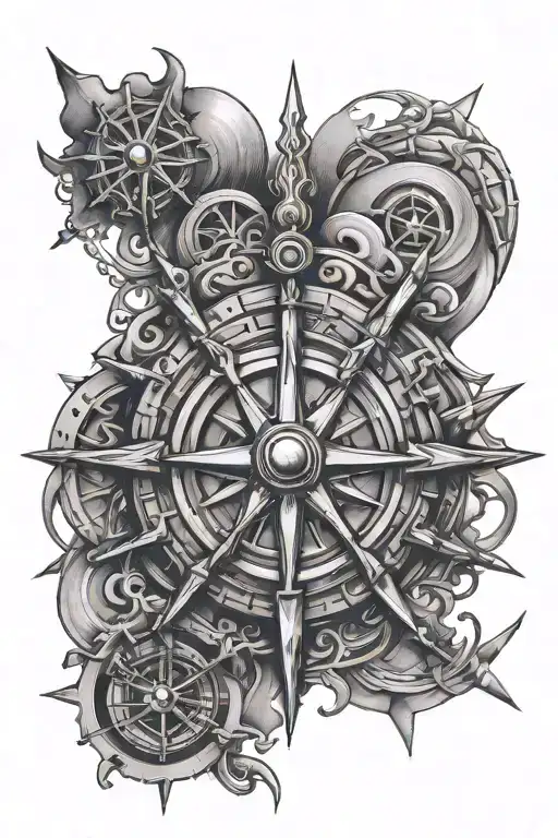 Ships Wheel And Compass Rose
