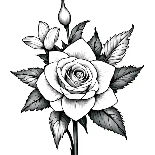 Daffodil And Rose Bouquet