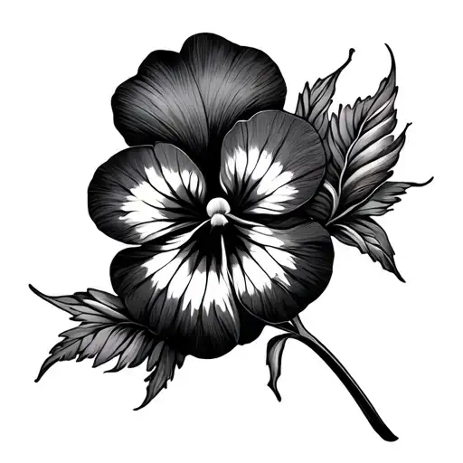 Pansy Flower With Abstract Lines