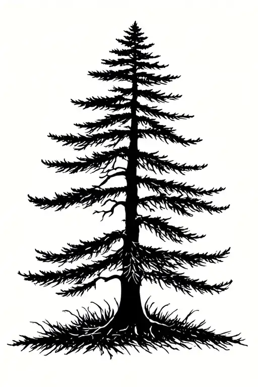 Simple Pine Tree Silhouette For Ankle