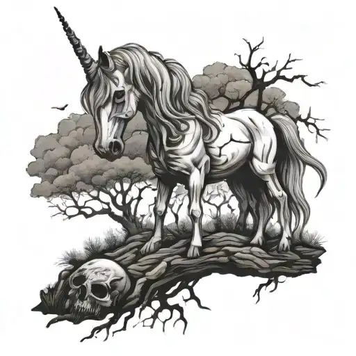 Unicorn Zombie Dead Tree