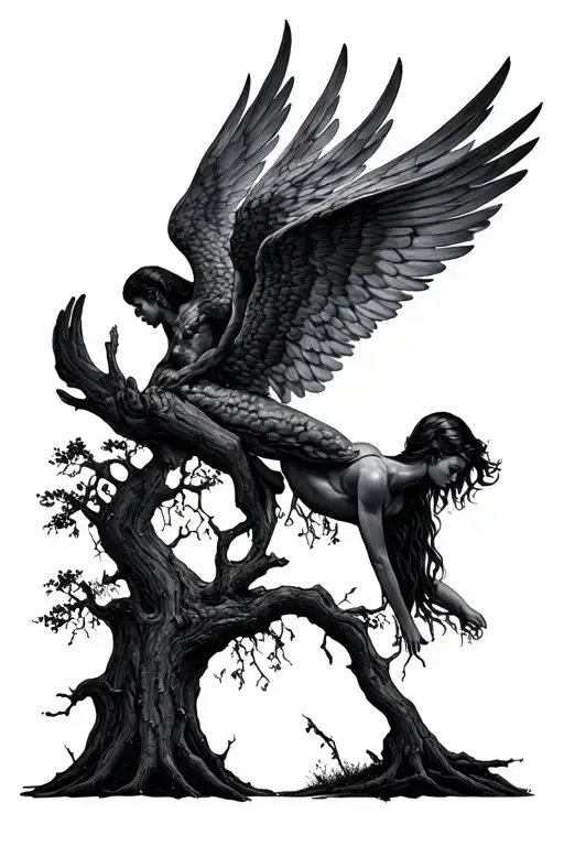 Trees And Fallen Angel