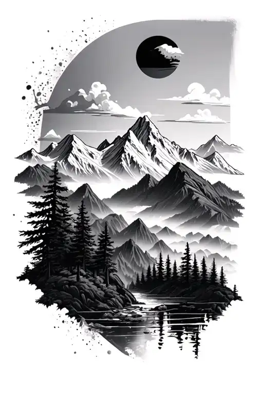 Mountain And Rio And Forest