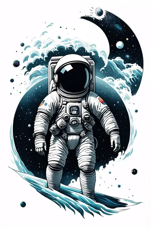 Astronaut Galaxy Ocean
