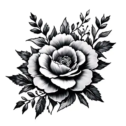 Floral Thigh Tattoo Design