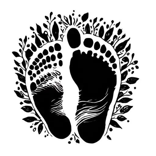 Baby And Footprint Silhouette