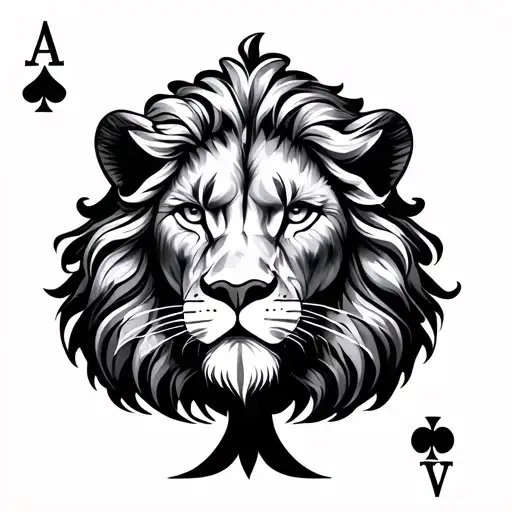 Leo Zodiac Sign With Ace Of Spades Symbol
