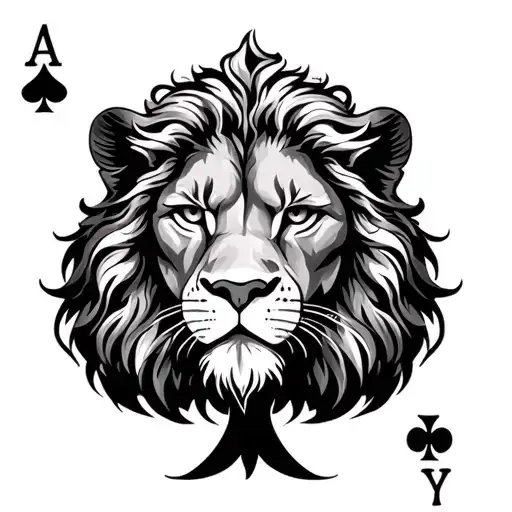 Leo Zodiac Sign With Ace Of Spades Symbol