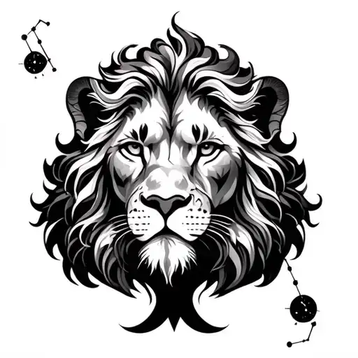 Leo And Aquarius Constellation Intertwined