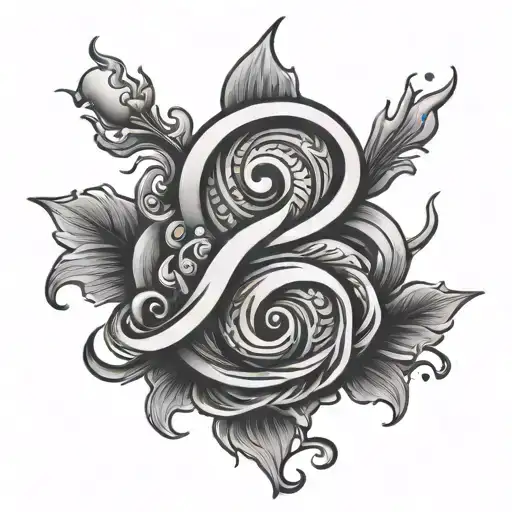 Water And 100 Sign Intertwined