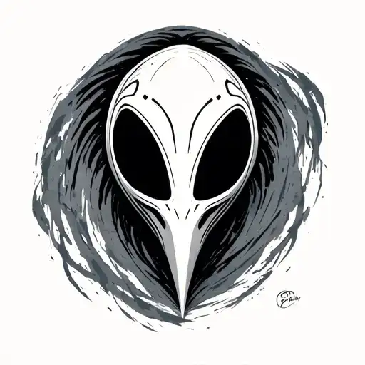 Minimalist Alien Face