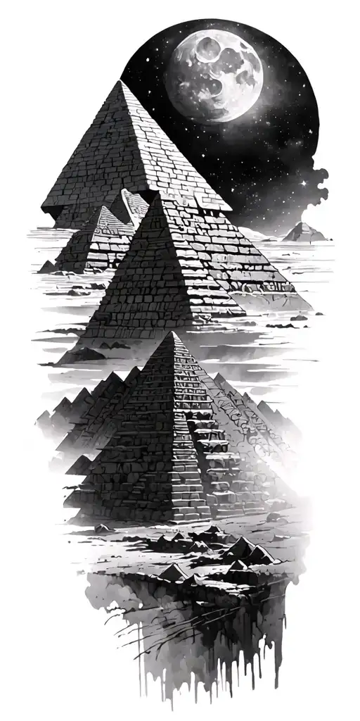 Pyramids Egypt God Night Sky