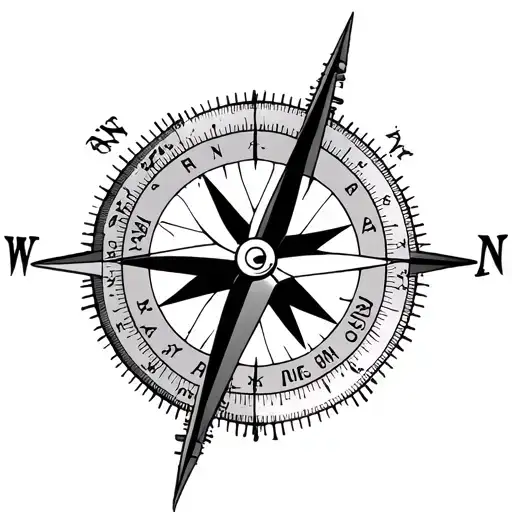 West Side Of A Compass With The East Side Having The Name Rivera