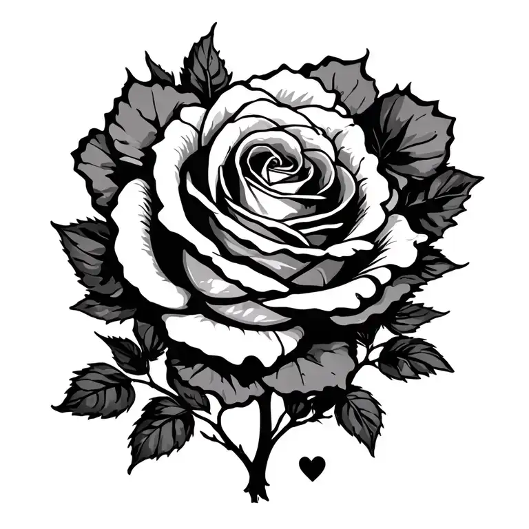 Rose Plant With A Heart Shape At The End