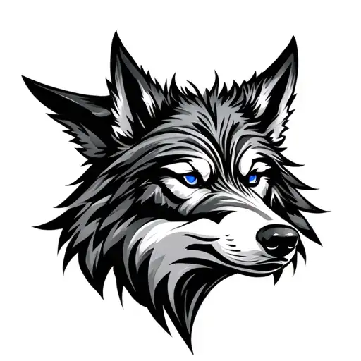 Tribal Wolf Face